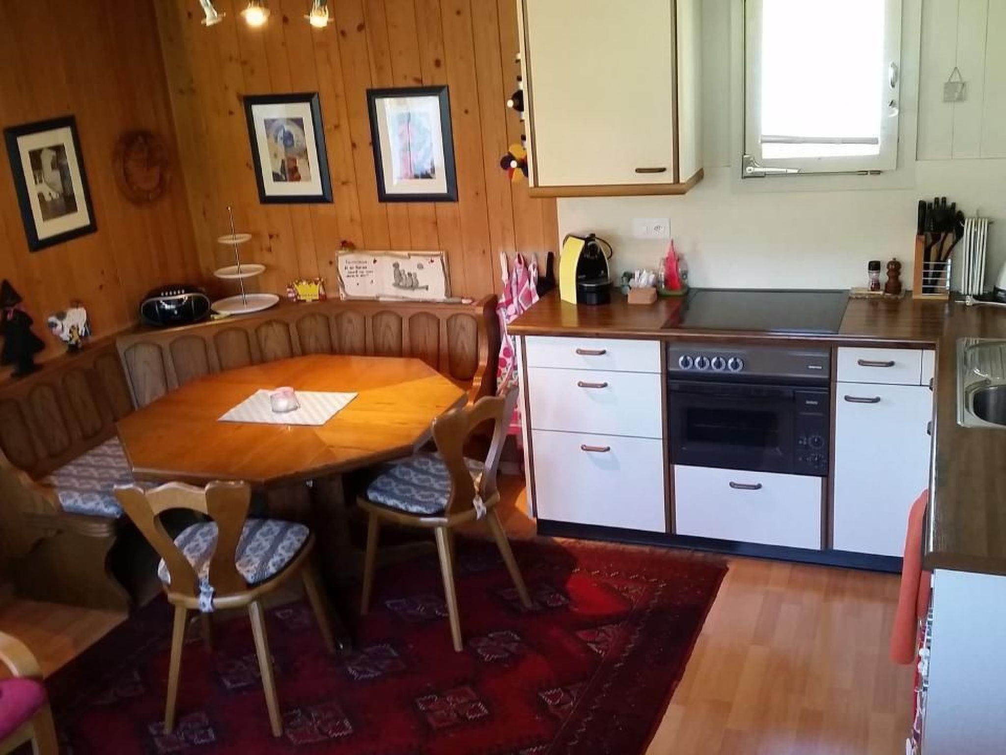 Fridge, microwave, cookware/dishes/utensils