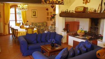 Fernseher, Kamin, DVD-Player