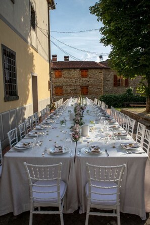Outdoor banquet area