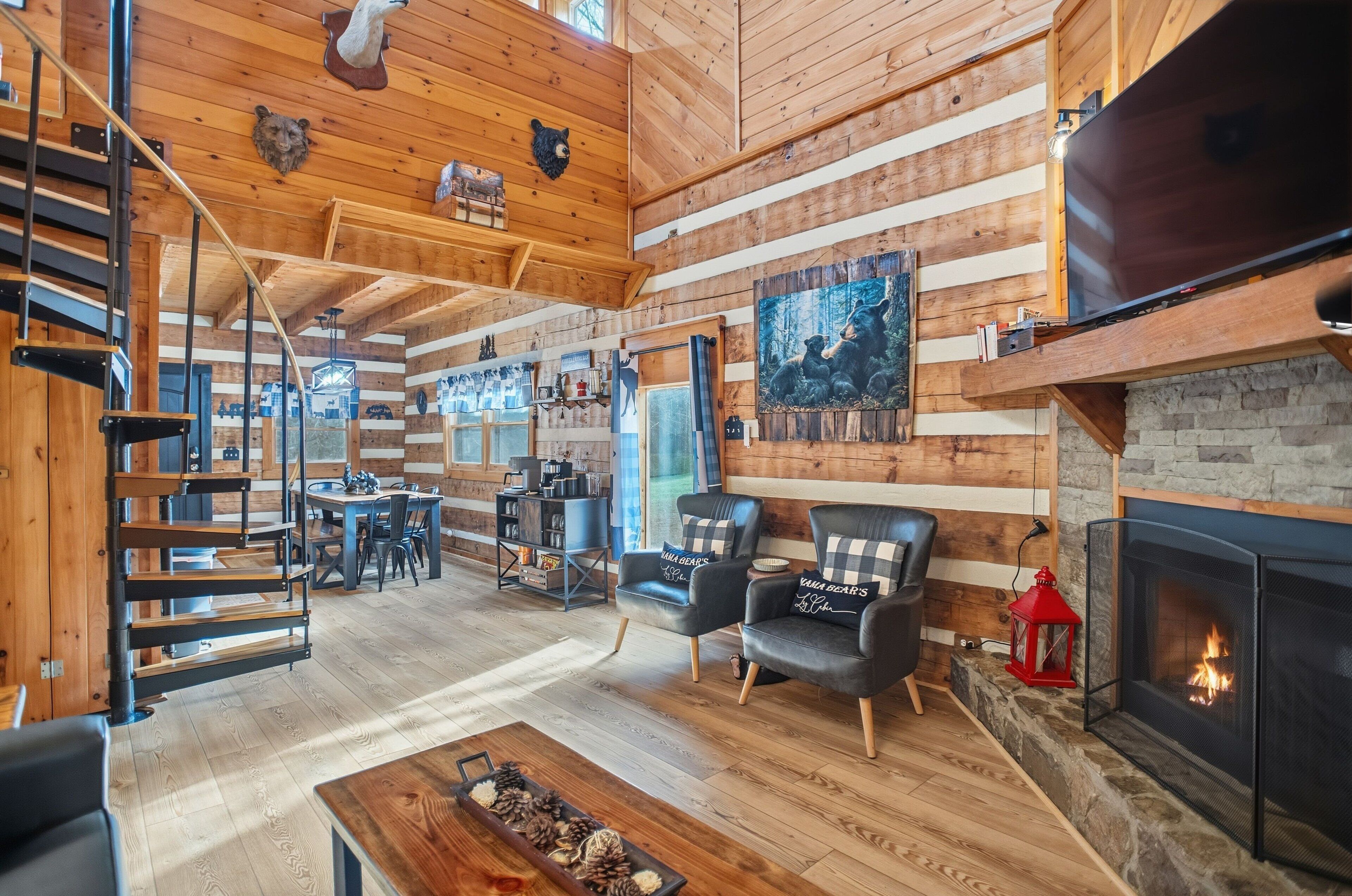 Cabin, 2 Bedrooms | Living area | Smart TV, streaming services