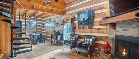 Cabin, 2 Bedrooms | Living area | Smart TV, streaming services