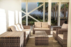 Terrace/patio - North Cape, gulf front, private pool and boardwalk! Pets considered (Port St Joe)
