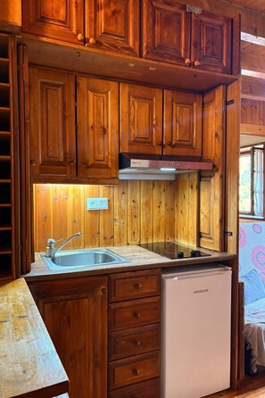 Kühlschrank, Mikrowelle, Kochgeschirr/Geschirr/Besteck