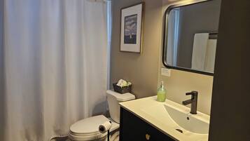 SĂšche-cheveux, serviettes fournies, savon, papier toilette