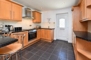Microwave, oven, dishwasher, high chair