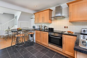 Microwave, oven, dishwasher, high chair
