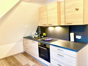 Private kitchen - Large panorama suite with castle view terrace (Marburg)