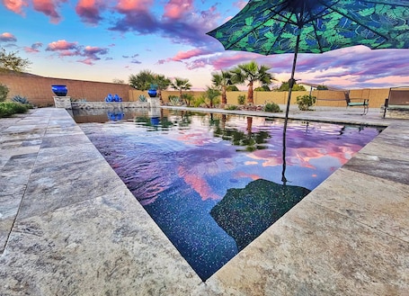 Outdoor pool, a heated pool. Desert Oasis Retreat, Heated Pool, Pet Friendly!