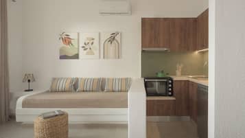 Căn hộ phong cách cổ điển, ban công, quang cảnh biển | Két bảo mật tại phòng, bàn ủi/dụng cụ ủi quần áo