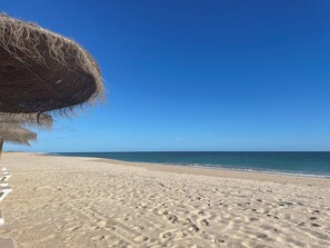 Sun-loungers, beach towels