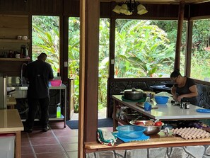 Dining - 2 bedroom cabin off grid, 100 acres in Tayutic, Turrialba The Sloth Bar at TMR (Platanillo)