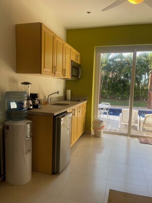 Private kitchen - Cozy King Bed quiet studio with private pool, Dual A/Cs, Kitn, WiFi, TV, (Nuevo Nayarit)