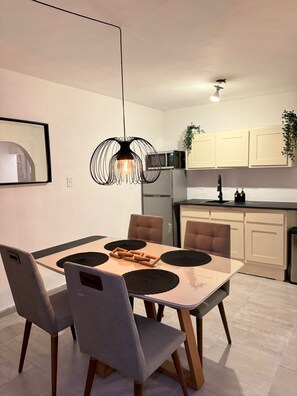 Dining - Enjoy a cozy and modern, renovated Cozy Boho Apt Near Ojo de Agua in Vega Baja. (Vega Baja)