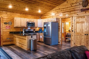 Interior - New! White Oak Resort Cabin Near GSMNP – 2BR/2BA – Hot Tub – Easy Access – Pool (Gatlinburg)