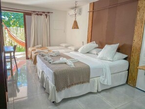 Quadruple Room, Balcony, Garden View | In-room safe, desk, laptop workspace, blackout drapes - Pousada Barra Velha  (Maragogi)