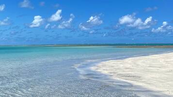 Plage, sable blanc, snorkeling, bar de plage
