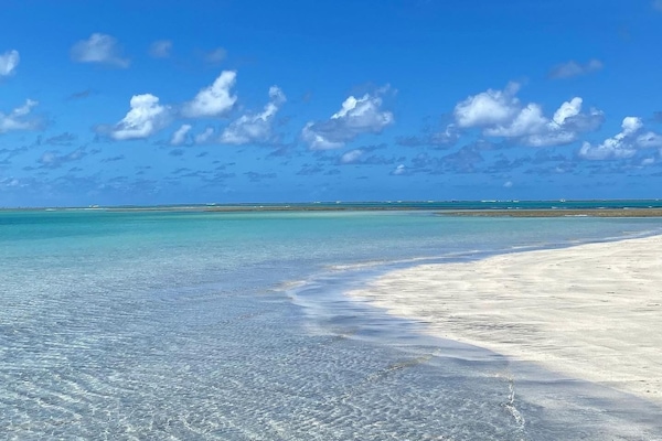 Plage, sable blanc, snorkeling, bar de plage