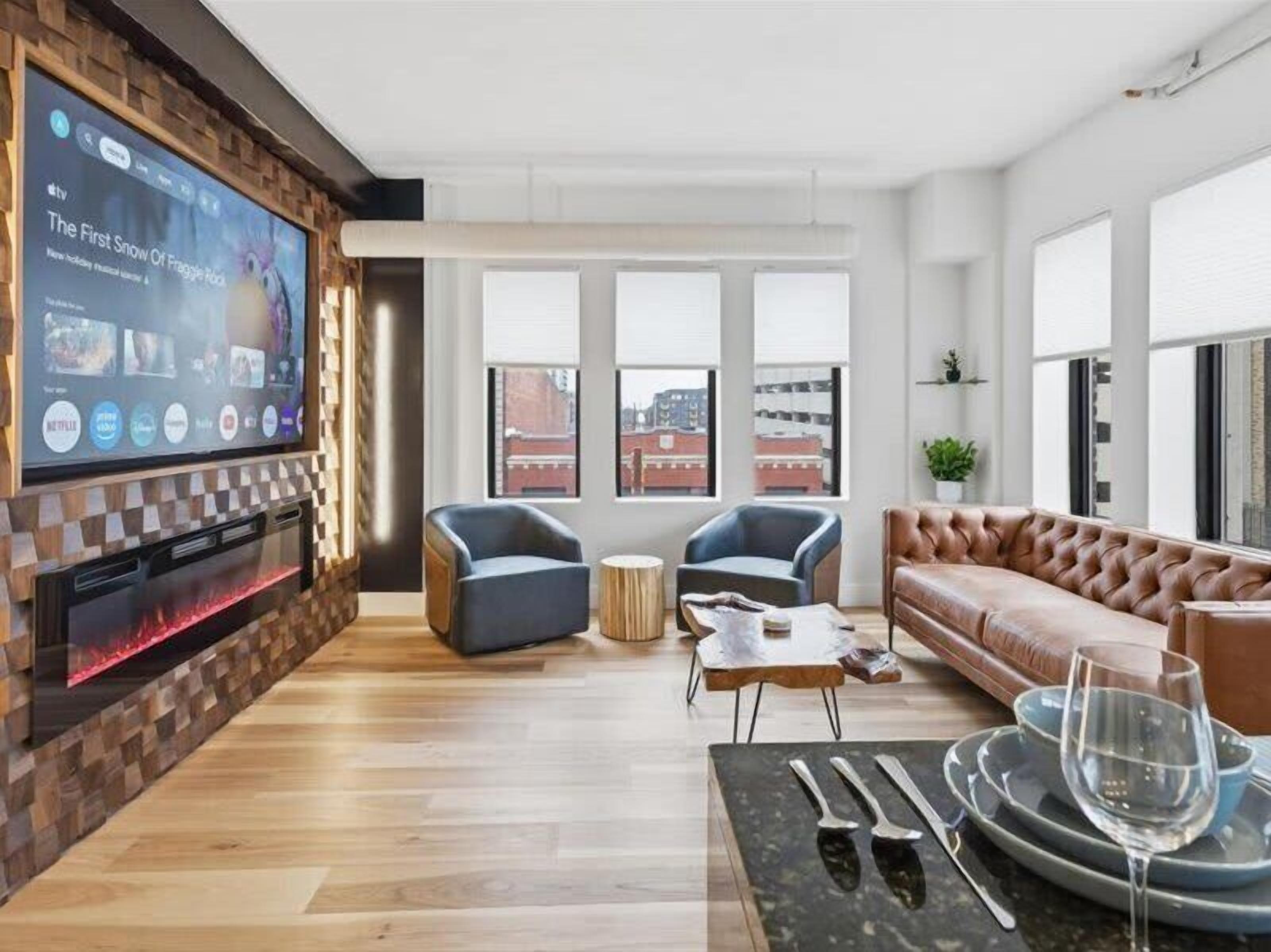 TV, fireplace, stereo, offices