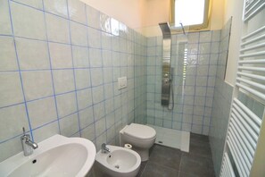 Ducha, secador de pelo, bidet, toallas