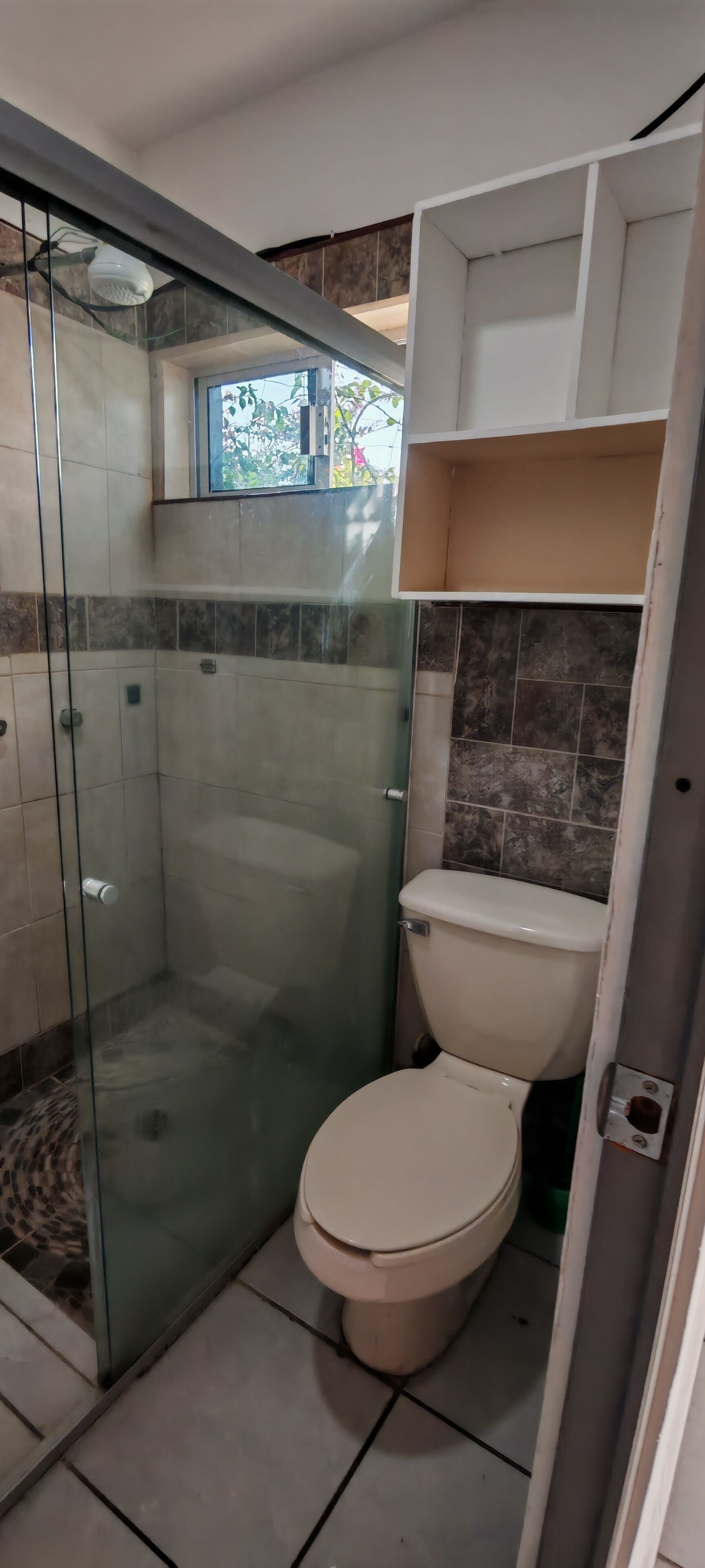 Shower, eco-friendly toiletries, hair dryer, towels