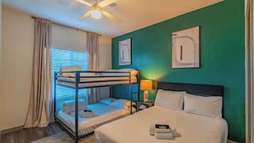 Desk, iron/ironing board, WiFi, bed sheets