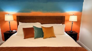 Desk, free WiFi, bed sheets