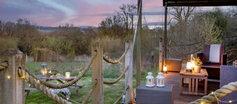 Dog friendly glamping stay, Treecreeper, Kittisford Barton with hot tub