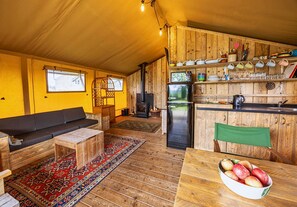 TV - Dog friendly glamping accommodation with hot tub in Ripon, Yorkshire (West Tanfield - Ripon)