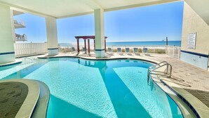 Indoor pool, a heated pool - Beachfront Studio w/ Bunks Sleeps 4 at Majestic! (Panama City Beach)