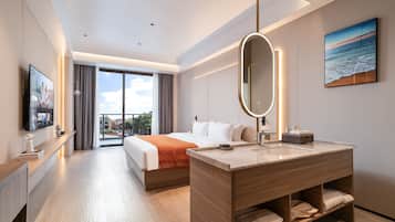 Superior dubbelrum - utsikt mot staden | Mörkläggningsgardiner, strykjärn/strykbräda och gratis wi-fi