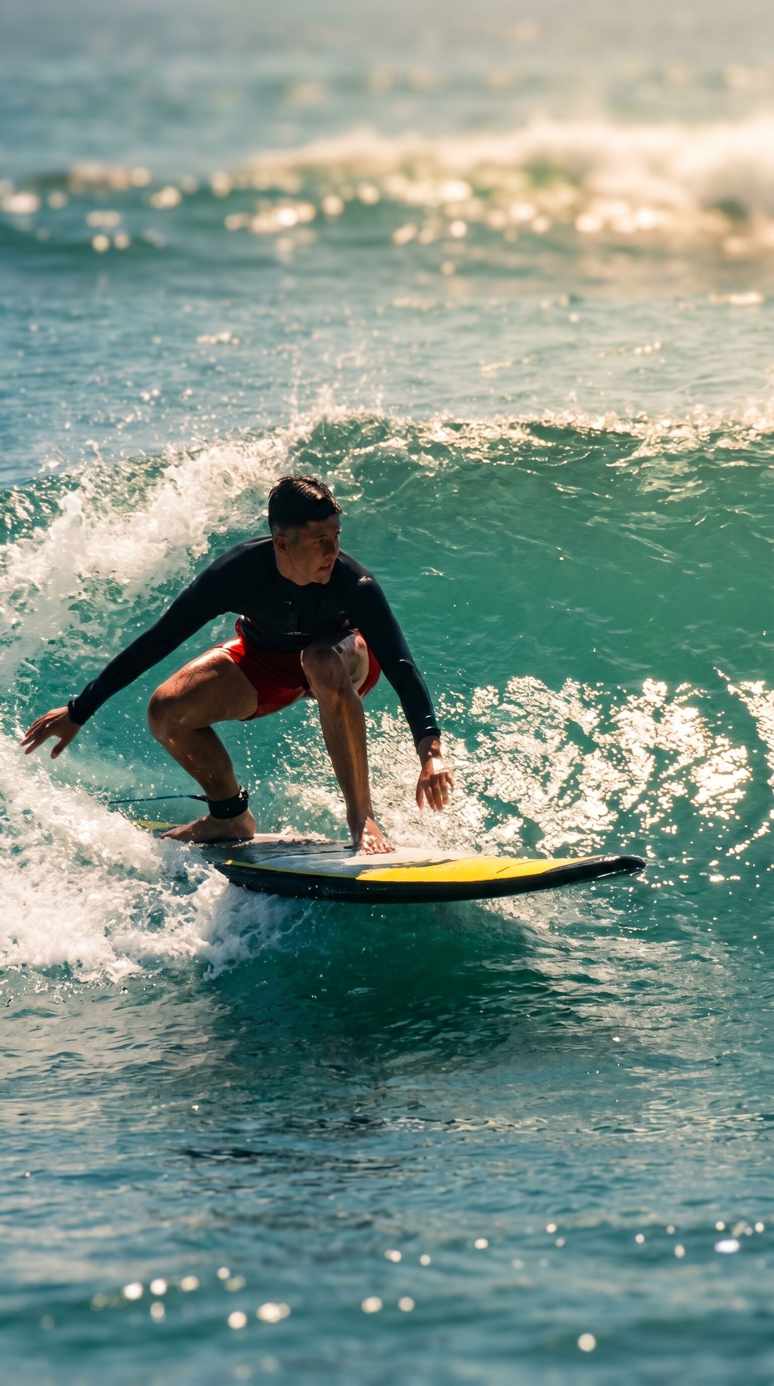 Una persona practicando surf sobre una ola.