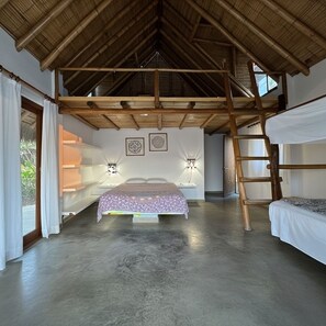 Familienbungalow, Balkon, Strandblick