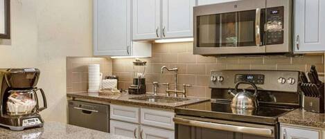 Microondas, horno, placa de cocina y lavavajillas