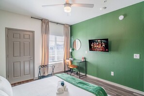 디럭스 아파트, 침실 2개, 금연, 주방 | 고급 침구, 책상, 노트북 작업 공간, 다리미/다리미판