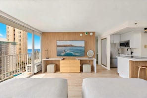 1 bedroom, iron/ironing board, travel cot, WiFi - Newly Innovated Oceanview Beach Condo Sauna Pool (Honolulu)