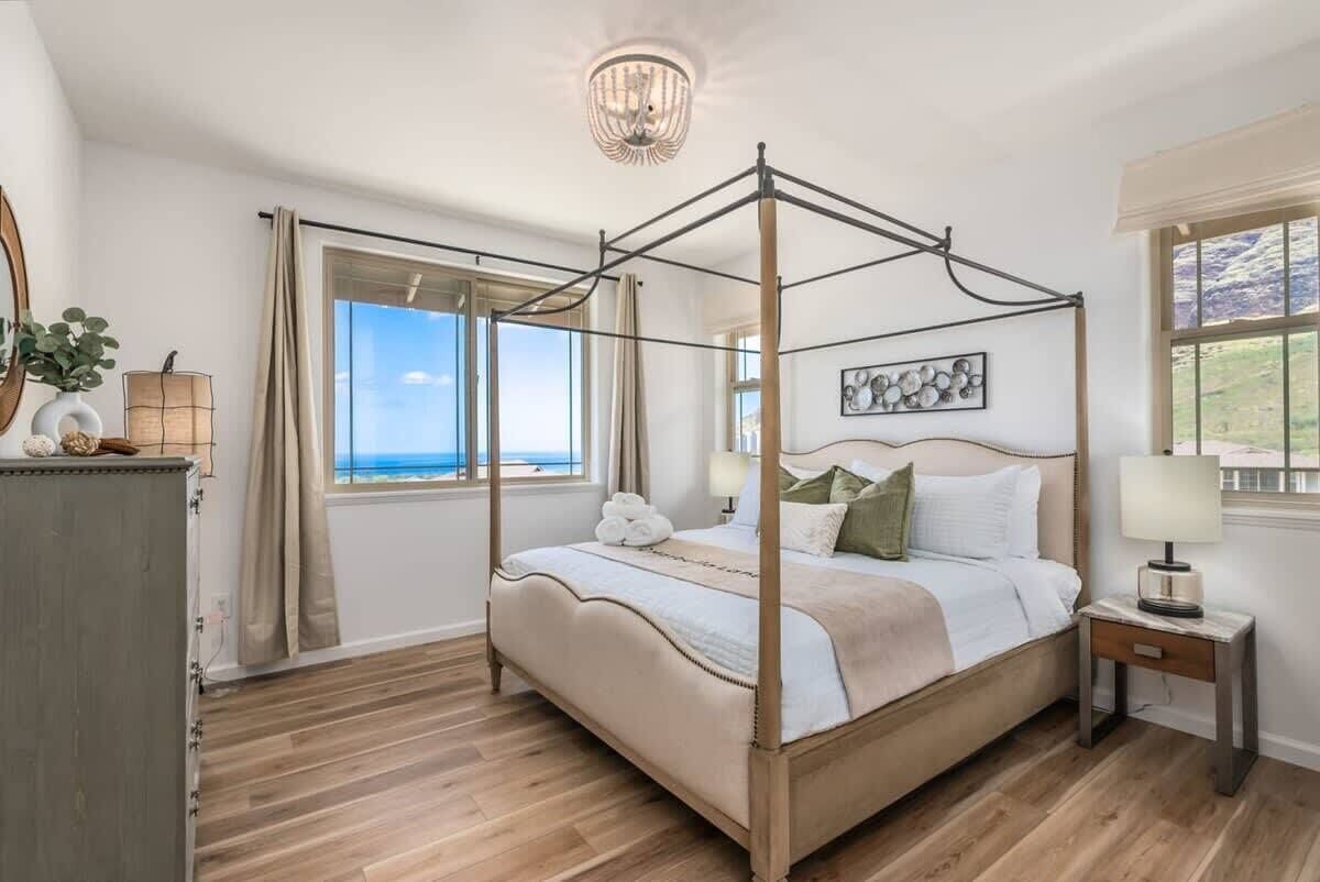 4 bedrooms, iron/ironing board, travel cot, WiFi