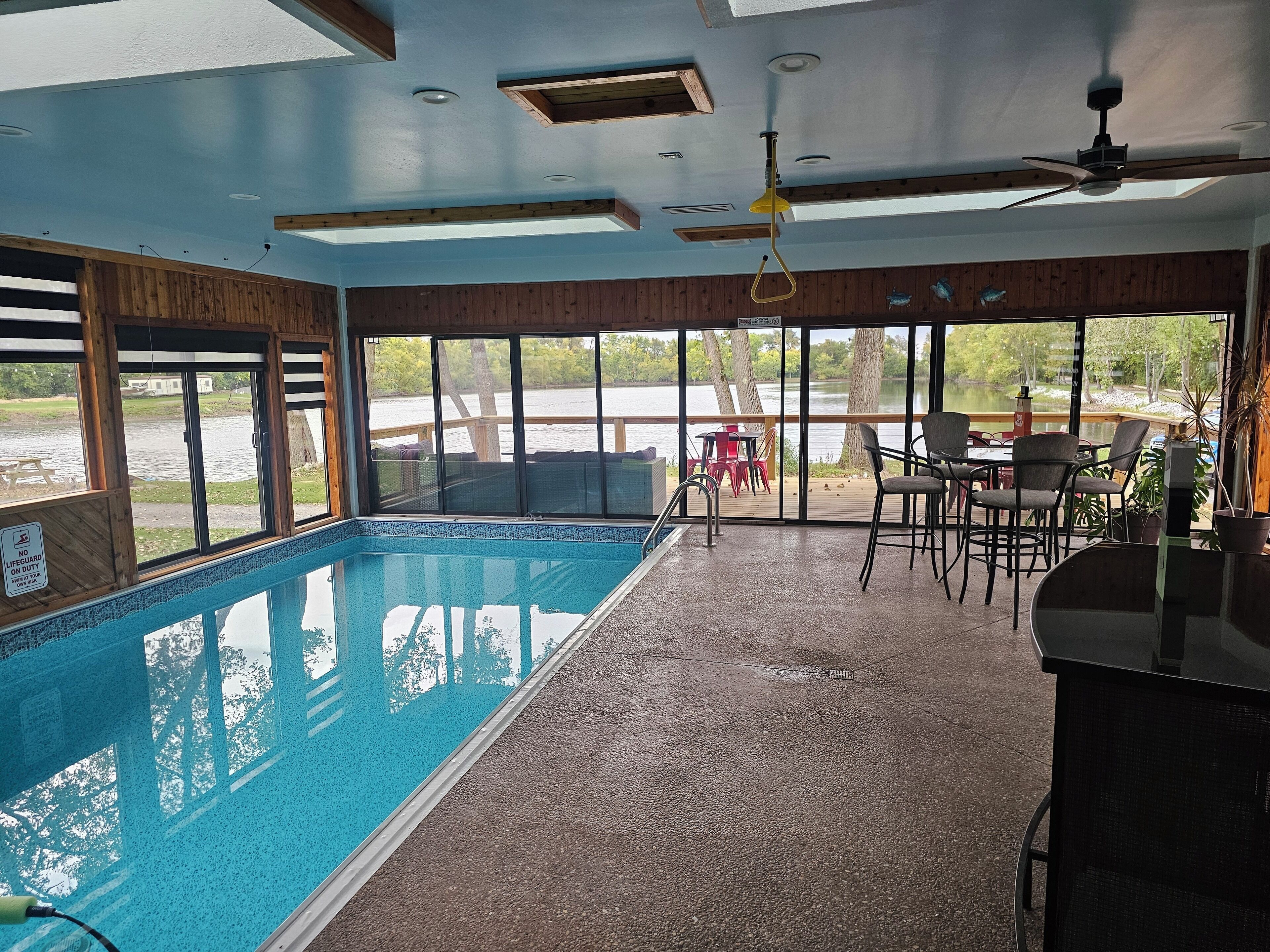 Indoor pool, a heated pool