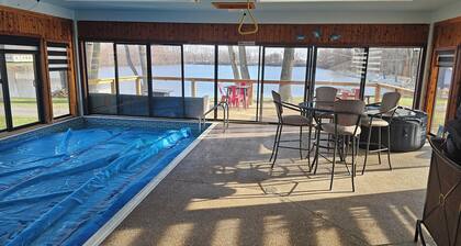 The brief escape with saltwater pool and working fireplaces.