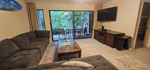 Living area - Riverfront condo across from ocean. Sleeps 6 (Koloa)