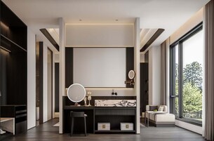 Luxury Suite, Mountain View | Desk, laptop workspace, blackout drapes, iron/ironing board