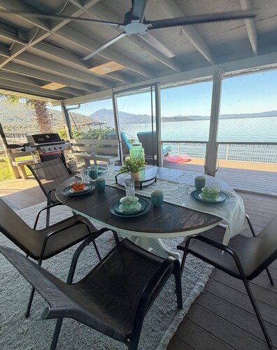 Cozy Lakefront Home with Amazing Lake Views from Huge Back Deck