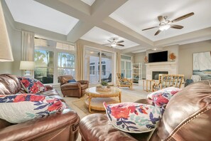 Premium Condo, 4 Bedrooms, Beach View, Beachside | Living area - Holmes Beachfront Oasis (Holmes Beach)