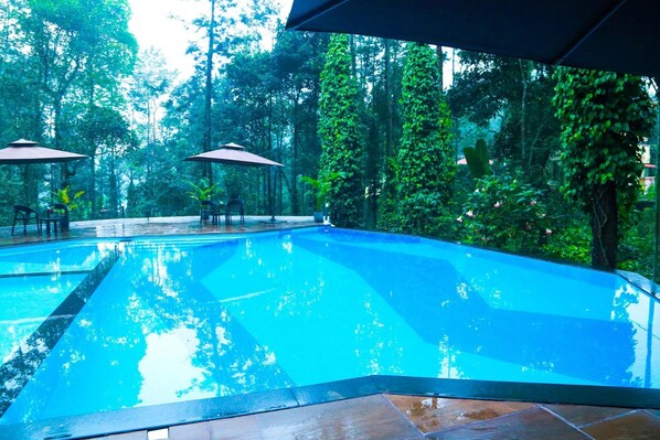 Outdoor pool, open 9:00 AM to 6:00 PM, pool umbrellas - DNC Luxe Resorts & Spa (Yercaud)