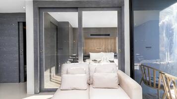 Apartemen, balkon | Area keluarga | TV layar datar