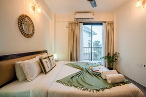 WiFi, bed sheets - Aurum , Cozy 1-bedroom apartment with AC in soothing Candolim (Candolim)