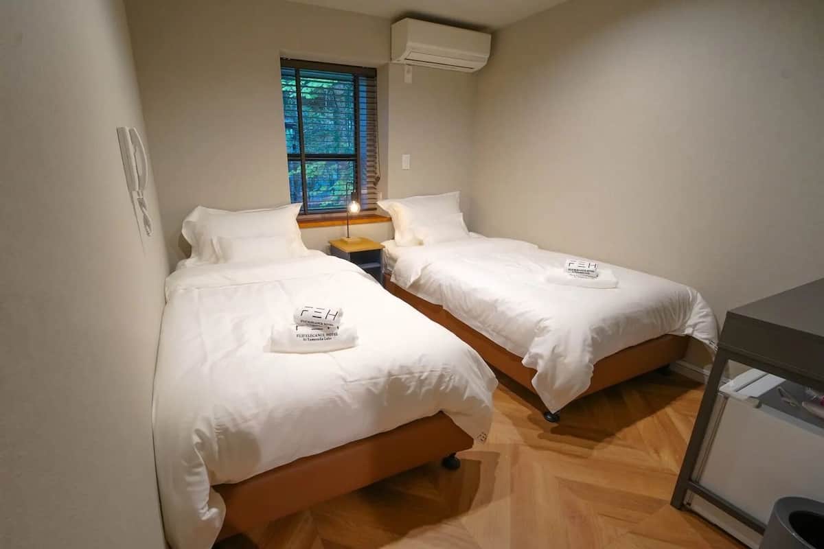 Tvåbäddsrum - 2 enkelsängar - utsikt mot trädgården | Gratis wi-fi