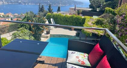 Bas de villa , piscine , vue féerique