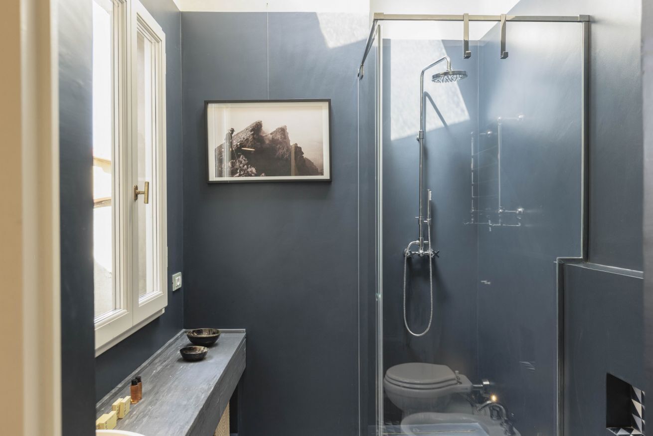 Shower, free toiletries, hair dryer, bidet
