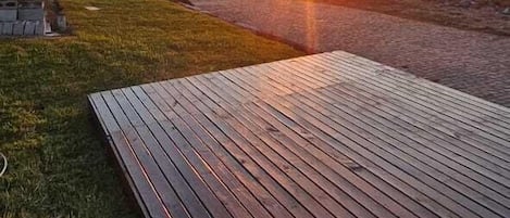 Deluxe-Chalet, Balkon, Bergblick | Terrasse/Patio