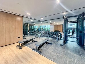 Fitness facility - Large 1BR | Pool View | Near Circle Mall | Parking (Dubai)